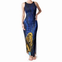 Personalized Sweden Football Lion Tank Maxi Dress Electric Lightning Mascot