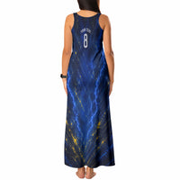 Personalized Sweden Football Lion Tank Maxi Dress Electric Lightning Mascot