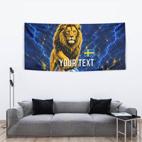 Personalized Sweden Football Lion Tapestry Electric Lightning Mascot