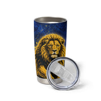 Personalized Sweden Football Lion Tumbler Cup Electric Lightning Mascot