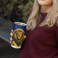 Personalized Sweden Football Lion Tumbler Cup Electric Lightning Mascot
