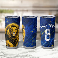 Personalized Sweden Football Lion Tumbler Cup Electric Lightning Mascot