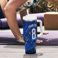 Personalized Sweden Football Lion Tumbler With Handle Electric Lightning Mascot