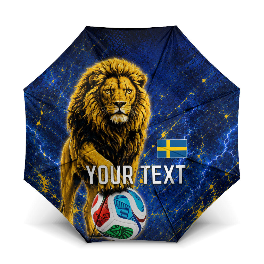 Personalized Sweden Football Lion Umbrella Electric Lightning Mascot
