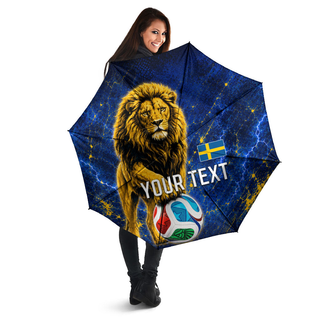 Personalized Sweden Football Lion Umbrella Electric Lightning Mascot