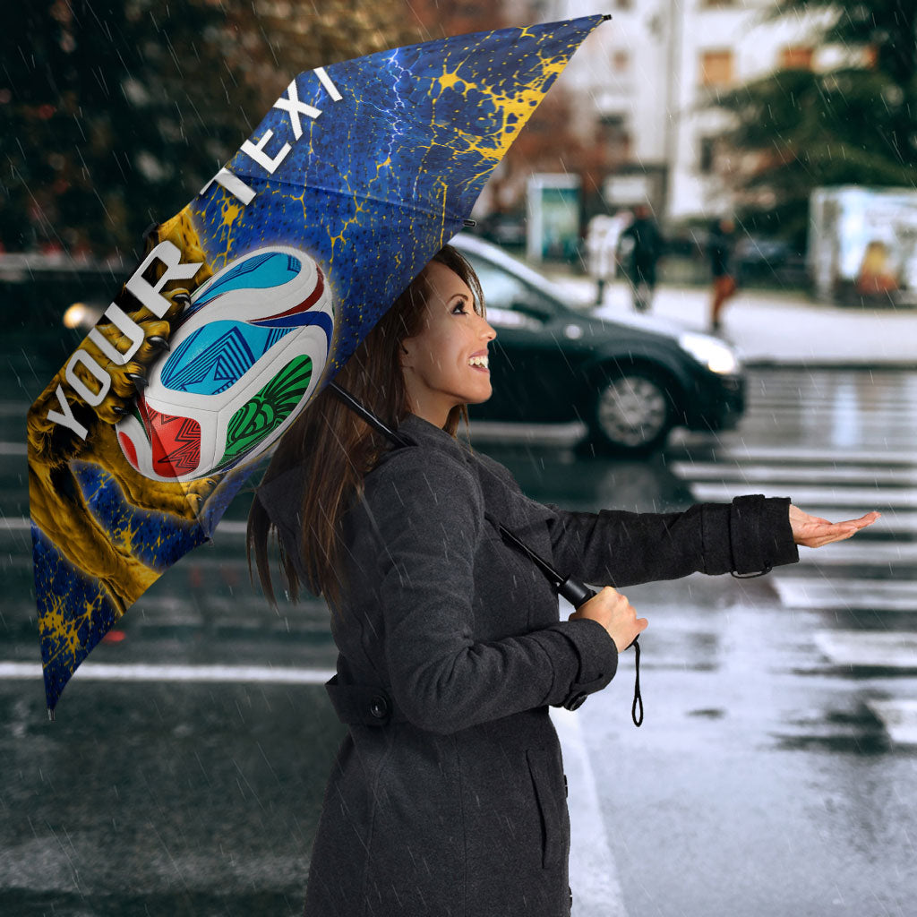 Personalized Sweden Football Lion Umbrella Electric Lightning Mascot