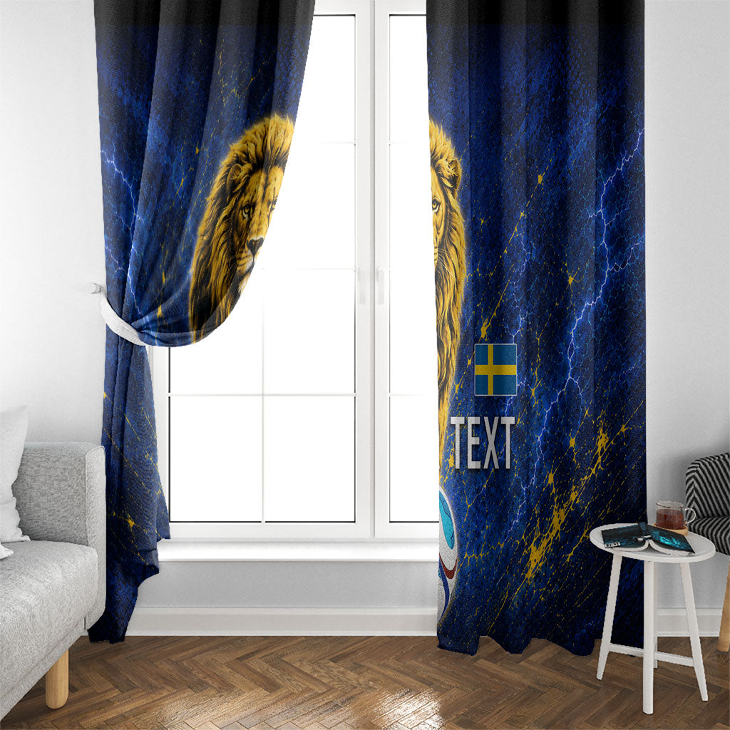 Personalized Sweden Football Lion Window Curtain Electric Lightning Mascot