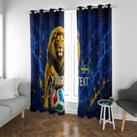 Personalized Sweden Football Lion Window Curtain Electric Lightning Mascot