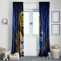 Personalized Sweden Football Lion Window Curtain Electric Lightning Mascot