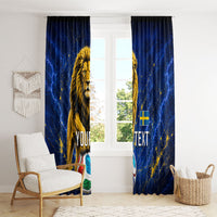 Personalized Sweden Football Lion Window Curtain Electric Lightning Mascot