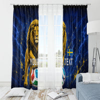 Personalized Sweden Football Lion Window Curtain Electric Lightning Mascot