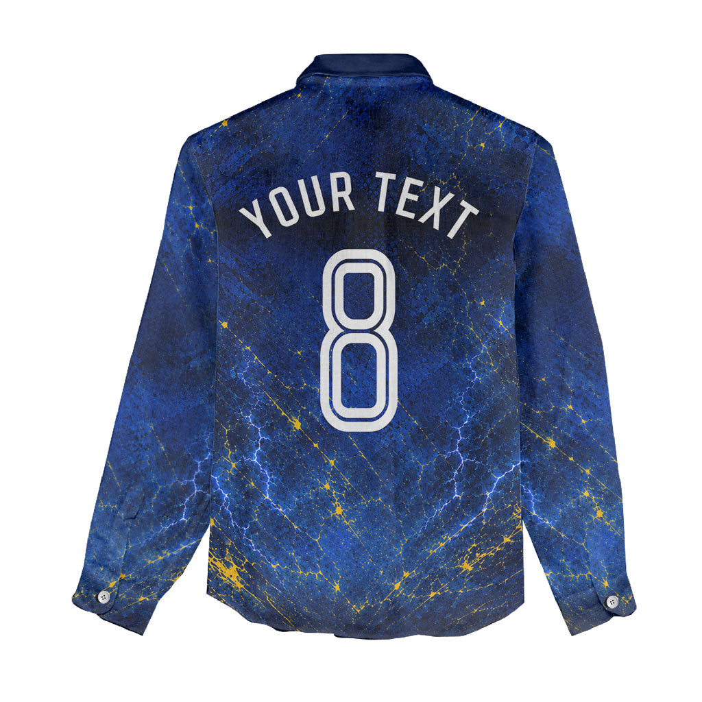 Personalized Sweden Football Lion Women Casual Shirt Electric Lightning Mascot