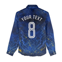 Personalized Sweden Football Lion Women Casual Shirt Electric Lightning Mascot