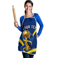 Personalized Sweden Football Trophy Apron Golden Cup Flag Ribbon Dynamic Stripes