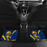 Personalized Sweden Football Trophy Car Mats Golden Cup Flag Ribbon Dynamic Stripes