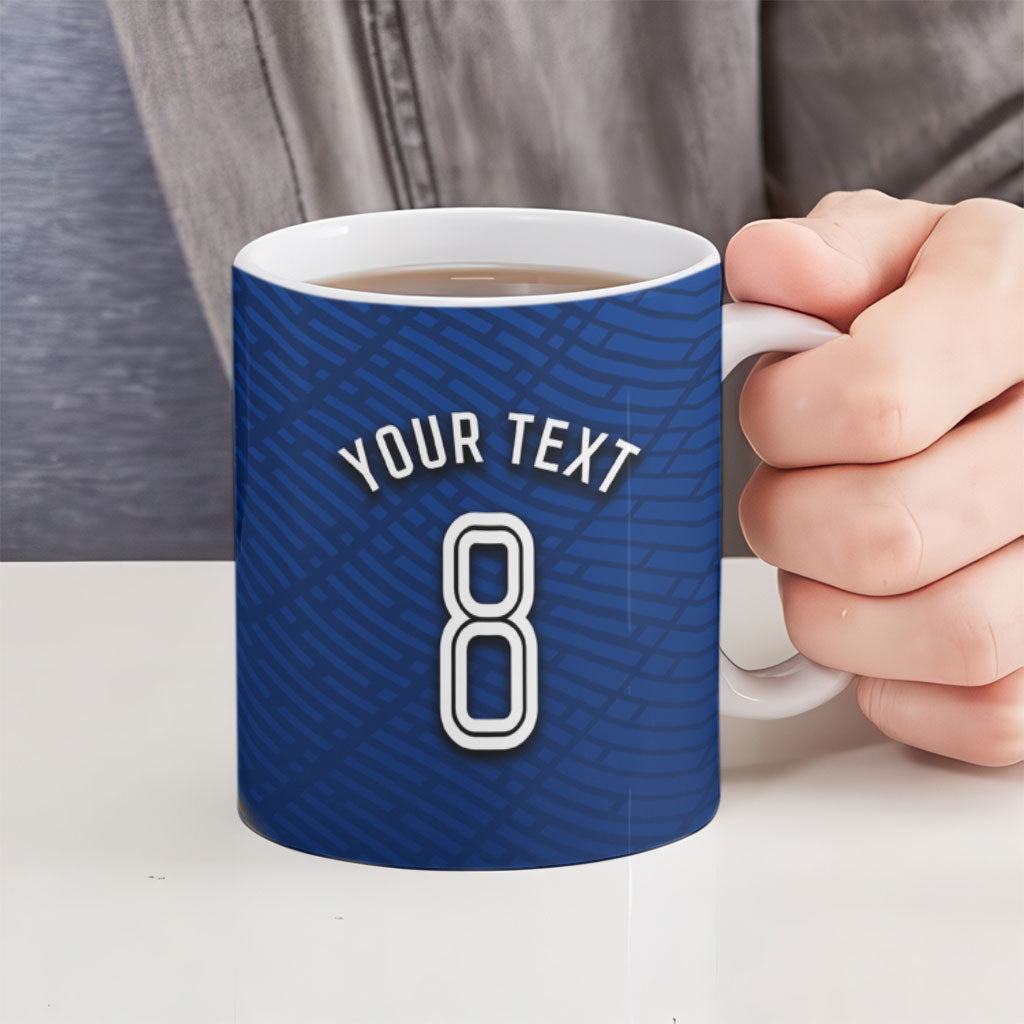 Personalized Sweden Football Trophy Ceramic Mug Golden Cup Flag Ribbon Dynamic Stripes