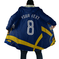 Personalized Sweden Football Trophy Cloak Golden Cup Flag Ribbon Dynamic Stripes
