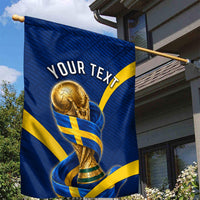 Personalized Sweden Football Trophy Garden Flag Golden Cup Flag Ribbon Dynamic Stripes