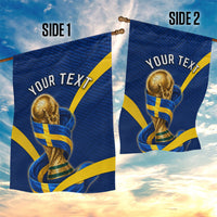 Personalized Sweden Football Trophy Garden Flag Golden Cup Flag Ribbon Dynamic Stripes