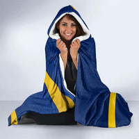 Personalized Sweden Football Trophy Hooded Blanket Golden Cup Flag Ribbon Dynamic Stripes