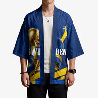 Personalized Sweden Football Trophy Kimono Golden Cup Flag Ribbon Dynamic Stripes