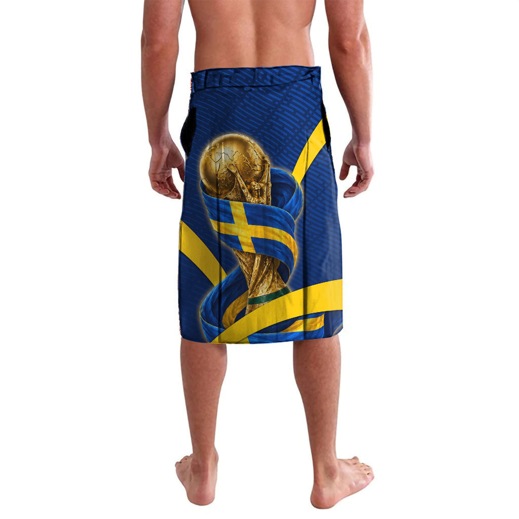 Personalized Sweden Football Trophy Lavalava Golden Cup Flag Ribbon Dynamic Stripes