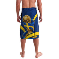 Personalized Sweden Football Trophy Lavalava Golden Cup Flag Ribbon Dynamic Stripes