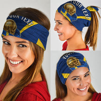 Personalized Sweden Football Trophy Neck Gaiter Golden Cup Flag Ribbon Dynamic Stripes
