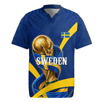 Personalized Sweden Football Trophy Rugby Jersey Golden Cup Flag Ribbon Dynamic Stripes