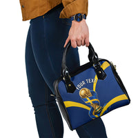 Personalized Sweden Football Trophy Shoulder Handbag Golden Cup Flag Ribbon Dynamic Stripes