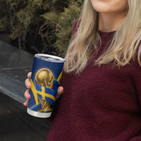Personalized Sweden Football Trophy Tumbler Cup Golden Cup Flag Ribbon Dynamic Stripes