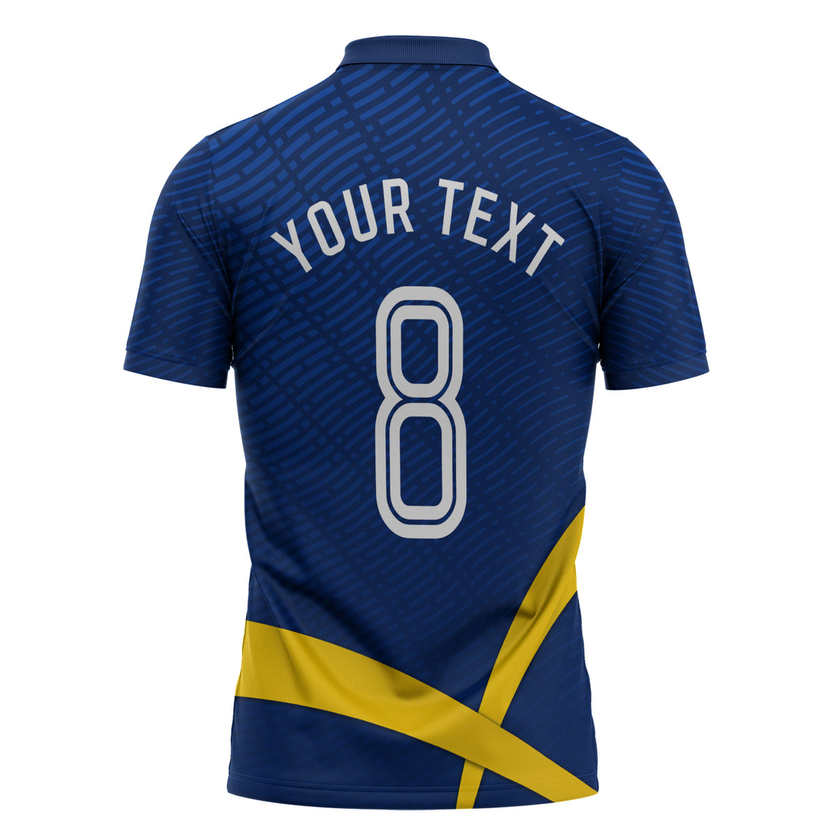 Personalized Sweden Football Trophy Zipper Polo Shirt Golden Cup Flag Ribbon Dynamic Stripes