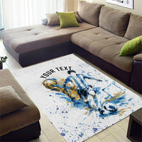 Personalized Argentina Football La Seleccion Area Rug Watercolor Splatter World Soccer Art