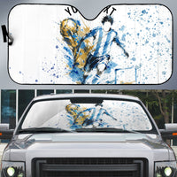 Personalized Argentina Football La Seleccion Auto Sun Shade Watercolor Splatter World Soccer Art
