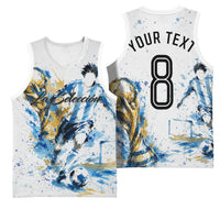 Personalized Argentina Football La Seleccion Basketball Jersey Watercolor Splatter World Soccer Art
