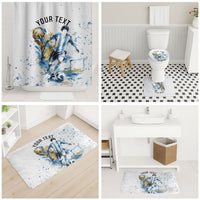 Personalized Argentina Football La Seleccion Bathroom Set Watercolor Splatter World Soccer Art