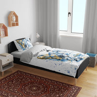 Personalized Argentina Football La Seleccion Bedding Set Watercolor Splatter World Soccer Art