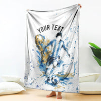 Personalized Argentina Football La Seleccion Blanket Watercolor Splatter World Soccer Art