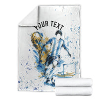 Personalized Argentina Football La Seleccion Blanket Watercolor Splatter World Soccer Art