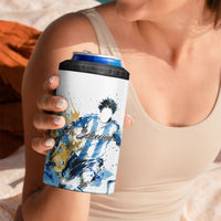 Personalized Argentina Football La Seleccion 4 in 1 Can Cooler Tumbler Watercolor Splatter World Soccer Art