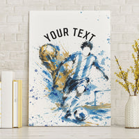 Personalized Argentina Football La Seleccion Canvas Wall Art Watercolor Splatter World Soccer Art