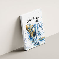 Personalized Argentina Football La Seleccion Canvas Wall Art Watercolor Splatter World Soccer Art