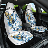 Personalized Argentina Football La Seleccion Car Seat Cover Watercolor Splatter World Soccer Art