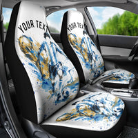 Personalized Argentina Football La Seleccion Car Seat Cover Watercolor Splatter World Soccer Art