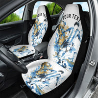 Personalized Argentina Football La Seleccion Car Seat Cover Watercolor Splatter World Soccer Art