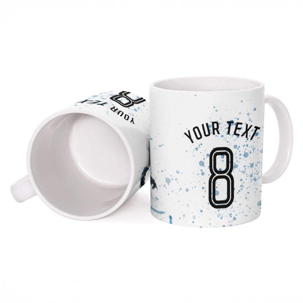 Personalized Argentina Football La Seleccion Ceramic Mug Watercolor Splatter World Soccer Art