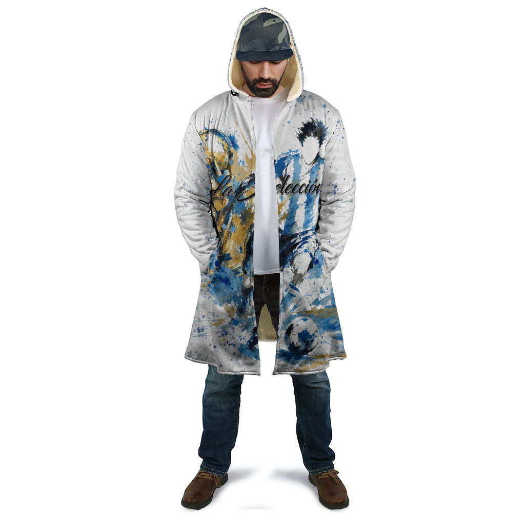 Personalized Argentina Football La Seleccion Cloak Watercolor Splatter World Soccer Art