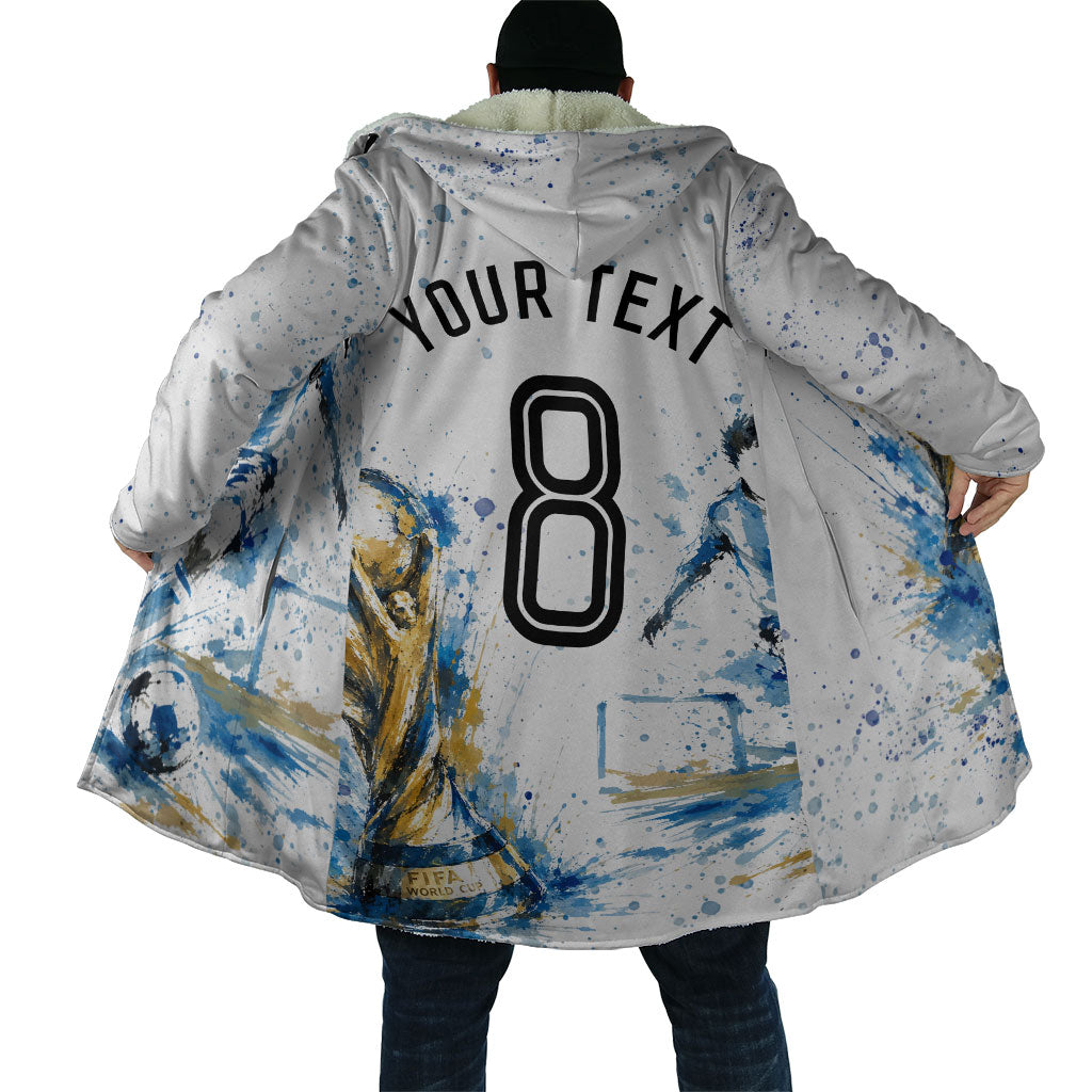 Personalized Argentina Football La Seleccion Cloak Watercolor Splatter World Soccer Art