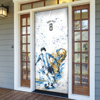 Personalized Argentina Football La Seleccion Door Cover Watercolor Splatter World Soccer Art