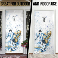 Personalized Argentina Football La Seleccion Door Cover Watercolor Splatter World Soccer Art
